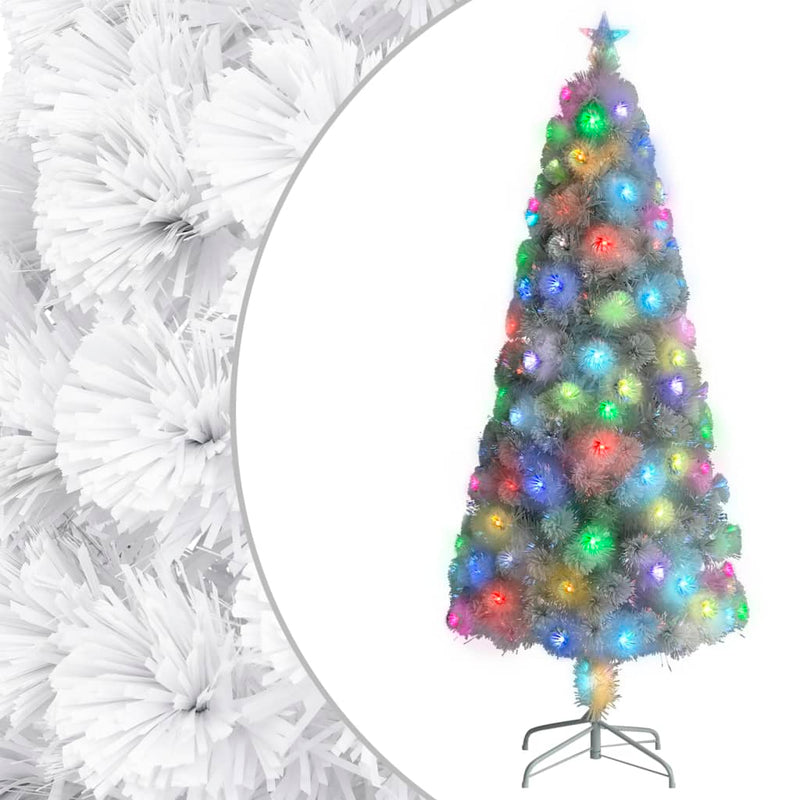 Artificial Pre-lit Christmas Tree White 180 cm Fibre Optic Payday Deals