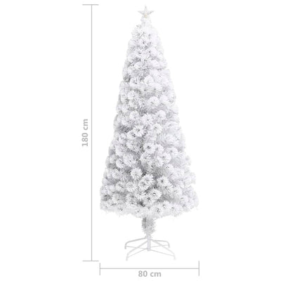 Artificial Pre-lit Christmas Tree White 180 cm Fibre Optic Payday Deals