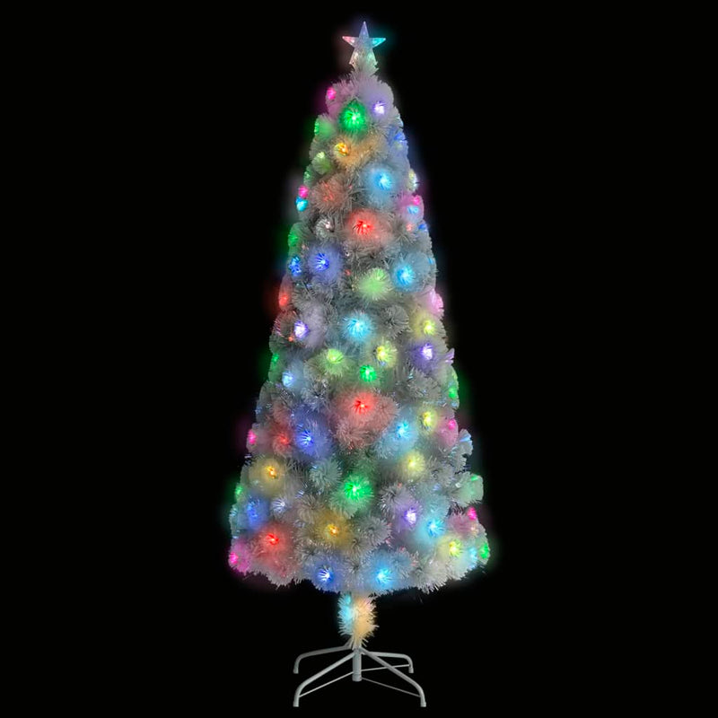 Artificial Pre-lit Christmas Tree White 210 cm Fibre Optic Payday Deals