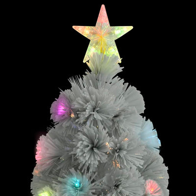 Artificial Pre-lit Christmas Tree White 210 cm Fibre Optic Payday Deals