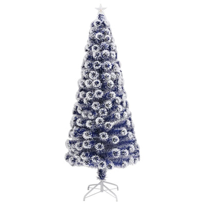 Artificial Pre-lit Christmas Tree White&Blue 180 cm Fibre Optic Payday Deals