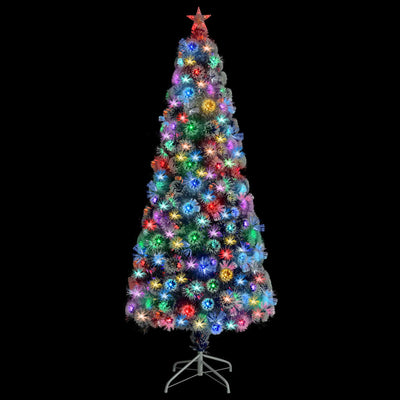 Artificial Pre-lit Christmas Tree White&Blue 180 cm Fibre Optic Payday Deals
