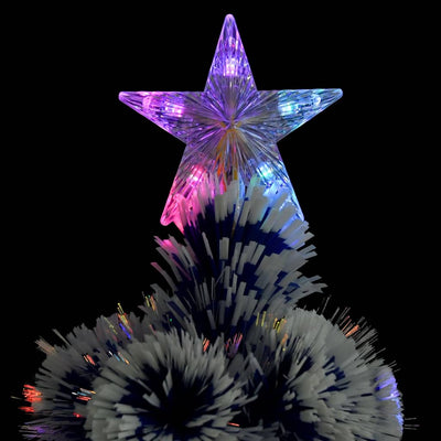 Artificial Pre-lit Christmas Tree White&Blue 180 cm Fibre Optic Payday Deals