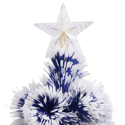 Artificial Pre-lit Christmas Tree White&Blue 180 cm Fibre Optic Payday Deals