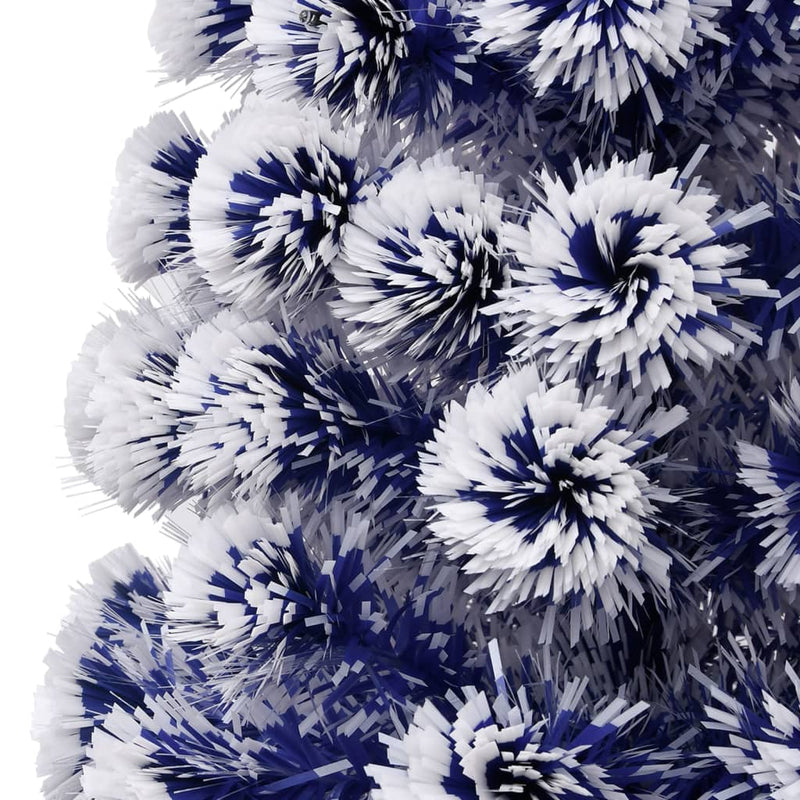 Artificial Pre-lit Christmas Tree White&Blue 180 cm Fibre Optic Payday Deals
