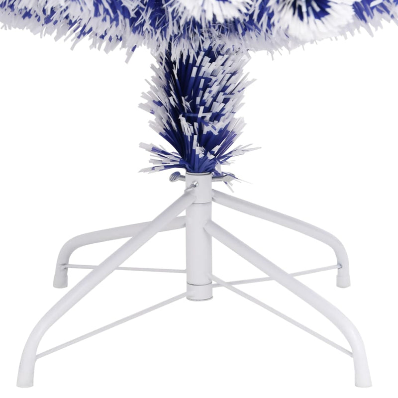 Artificial Pre-lit Christmas Tree White&Blue 180 cm Fibre Optic Payday Deals