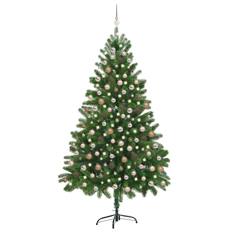 Artificial Pre-lit Christmas Tree with Ball Set 210 cm Green Payday Deals