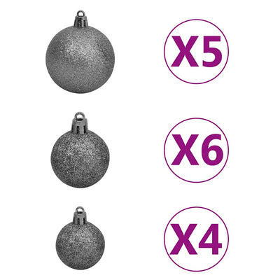 Artificial Pre-lit Christmas Tree with Ball Set Gold 180 cm PET Payday Deals