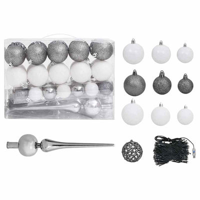 Artificial Pre-lit Christmas Tree with Ball Set Green 210 cm PVC Payday Deals