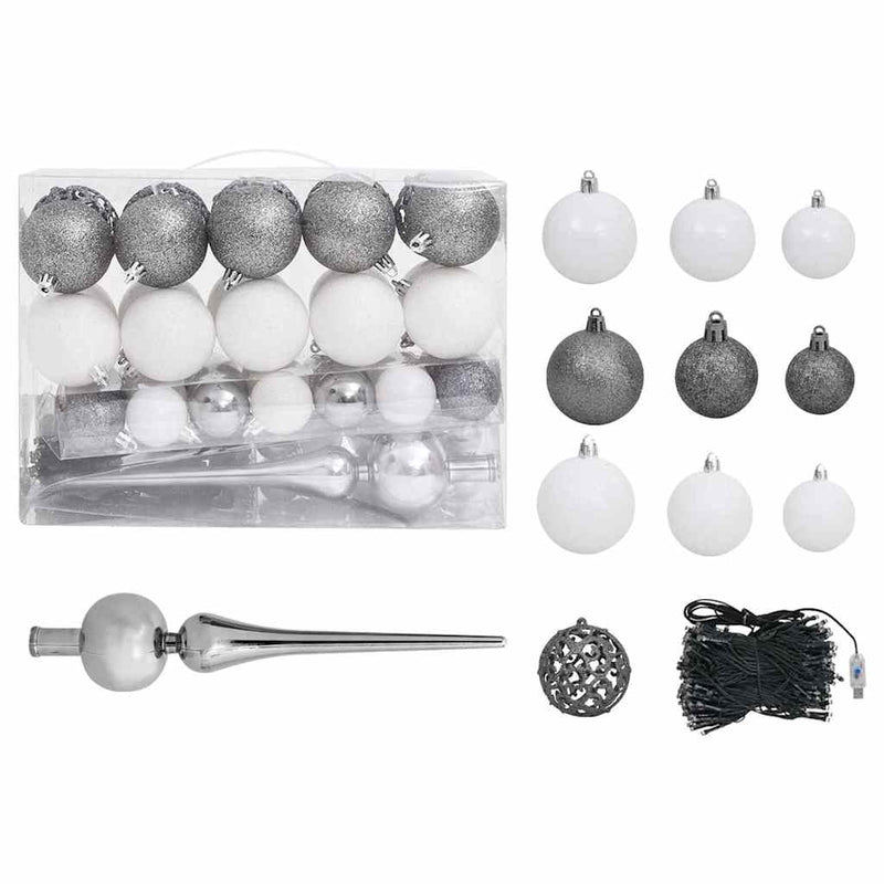 Artificial Pre-lit Christmas Tree with Ball Set Green 210 cm PVC Payday Deals