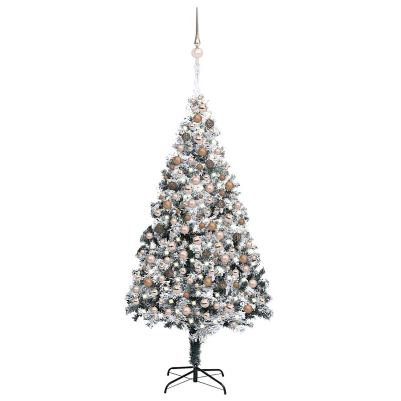Artificial Pre-lit Christmas Tree with Ball Set Green 210 cm PVC Payday Deals