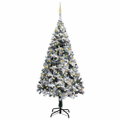 Artificial Pre-lit Christmas Tree with Ball Set Green 240 cm PVC