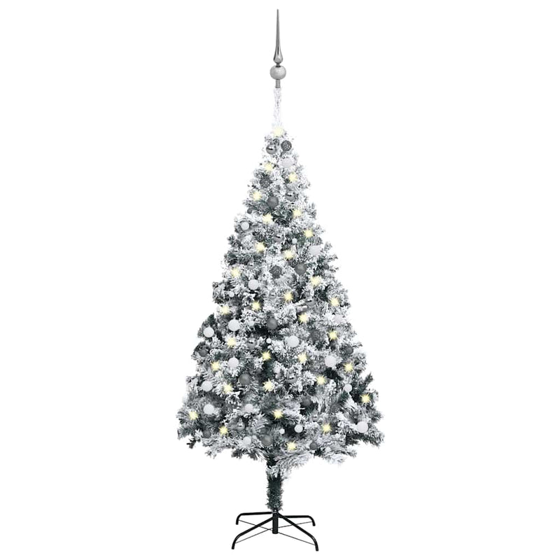 Artificial Pre-lit Christmas Tree with Ball Set Green 240 cm PVC Payday Deals