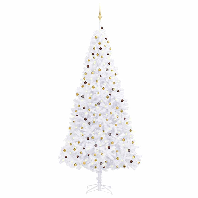 Artificial Pre-lit Christmas Tree with Ball Set LEDs 300 cm White Payday Deals