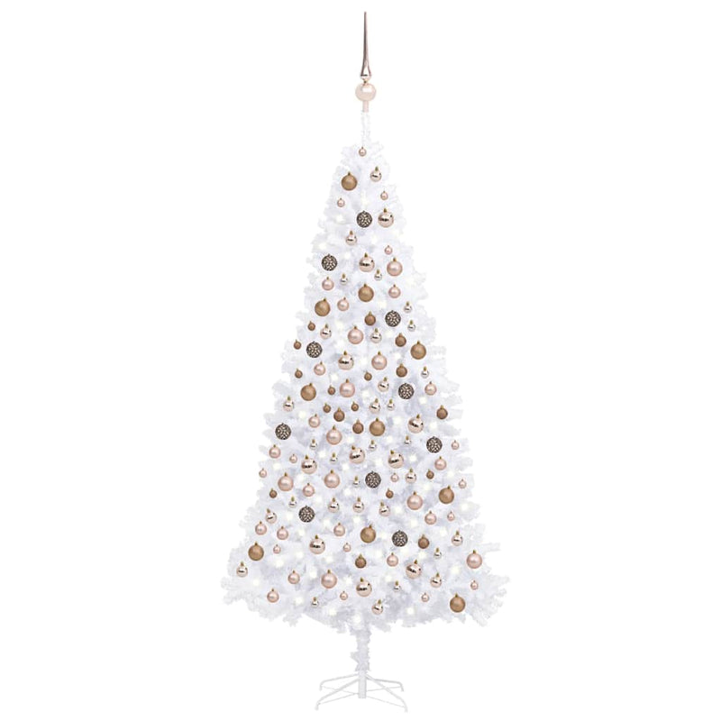 Artificial Pre-lit Christmas Tree with Ball Set LEDs 300 cm White Payday Deals