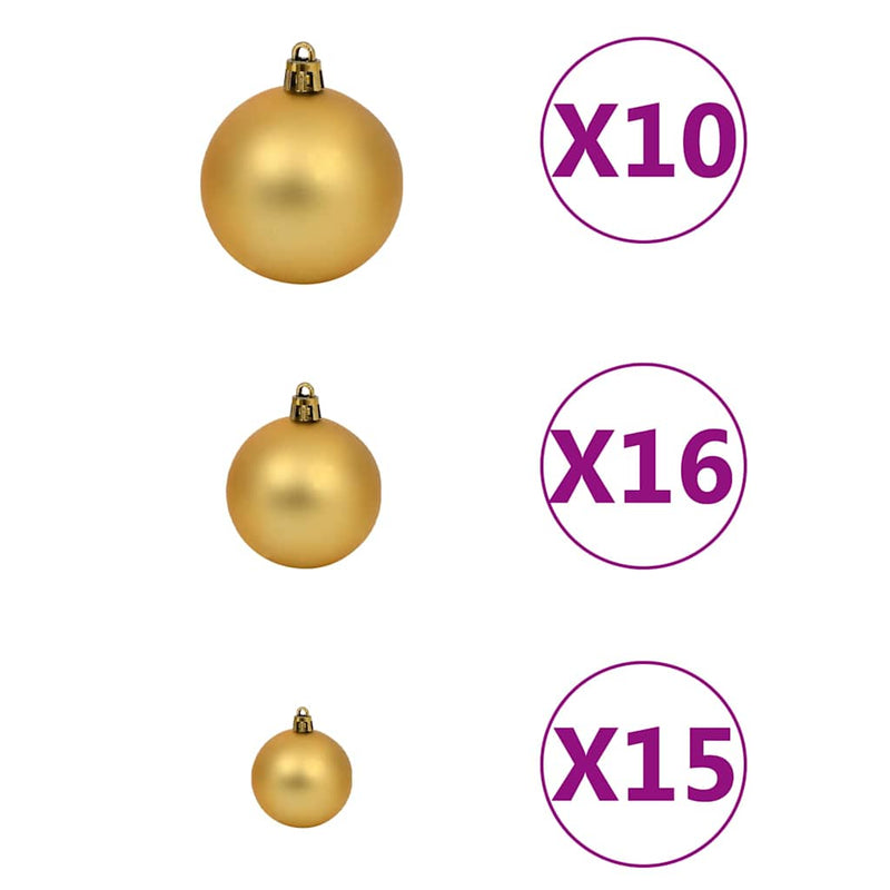 Artificial Pre-lit Christmas Tree with Ball Set Pink 210 cm PVC Payday Deals