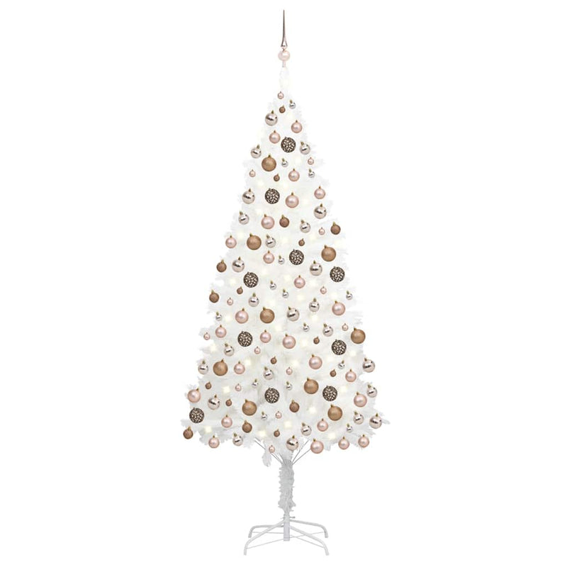 Artificial Pre-lit Christmas Tree with Ball Set White 210 cm Payday Deals