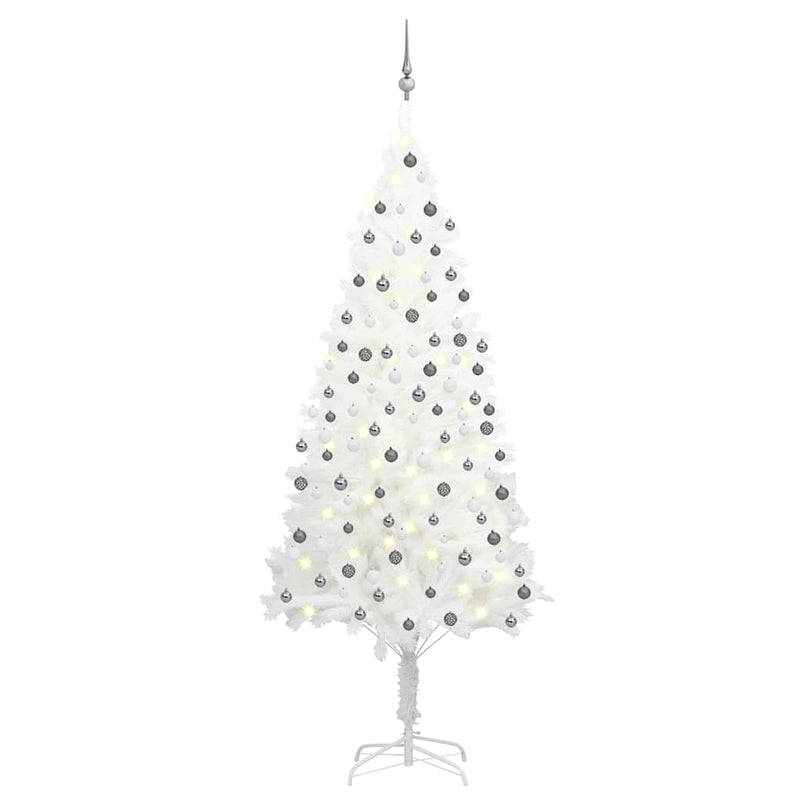 Artificial Pre-lit Christmas Tree with Ball Set White 210 cm Payday Deals