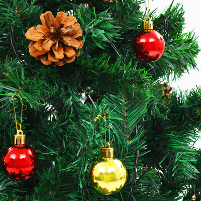 Artificial Pre-lit Christmas Tree with Baubles Green 210 cm Payday Deals