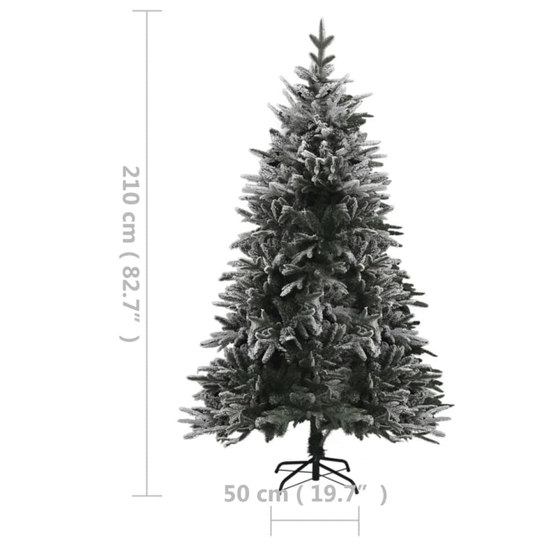 Artificial Pre-lit Christmas Tree with Flocked Snow 210 cm PVC&PE Payday Deals