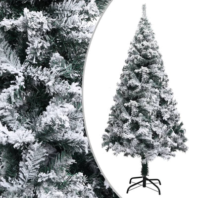 Artificial Pre-lit Christmas Tree with Flocked Snow Green 120 cm Payday Deals