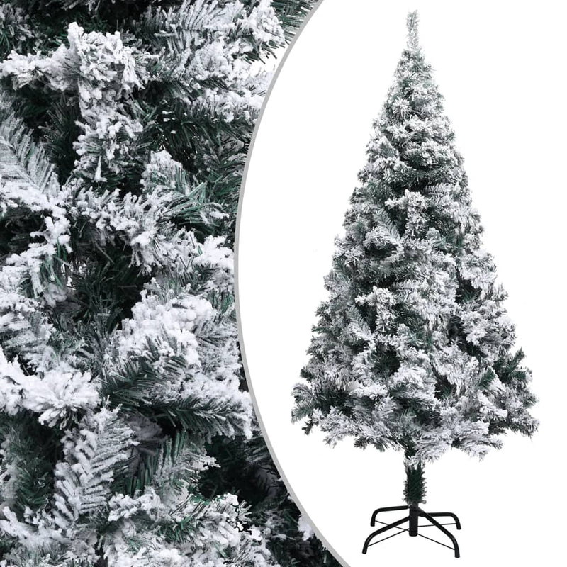 Artificial Pre-lit Christmas Tree with Flocked Snow Green 120 cm Payday Deals