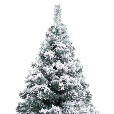 Artificial Pre-lit Christmas Tree with Flocked Snow Green 210 cm Payday Deals