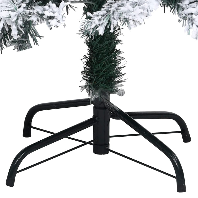 Artificial Pre-lit Christmas Tree with Flocked Snow Green 210 cm Payday Deals