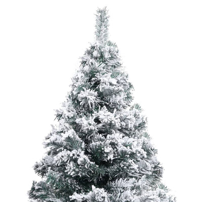 Artificial Pre-lit Christmas Tree with Flocked Snow Green 240 cm Payday Deals