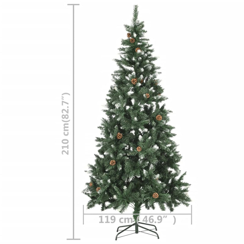 Artificial Pre-lit Christmas Tree with Pine Cones 210 cm Payday Deals