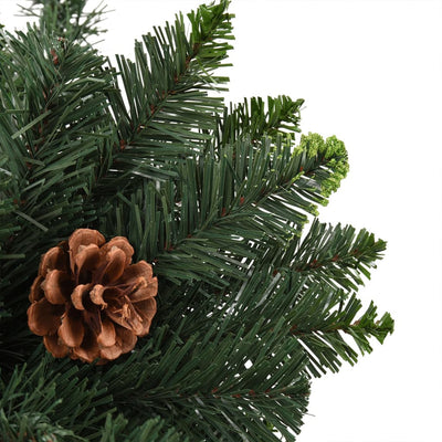 Artificial Pre-lit Christmas Tree with Pine Cones Green 210 cm Payday Deals