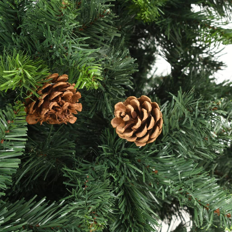 Artificial Pre-lit Christmas Tree with Pine Cones Green 210 cm Payday Deals