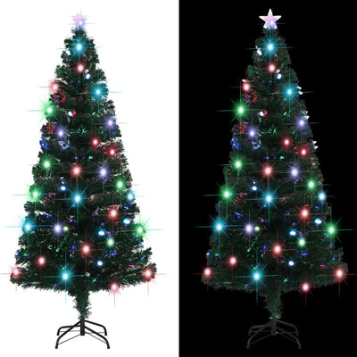 Artificial Pre-lit Christmas Tree with Stand 180 cm Fibre Optic Payday Deals