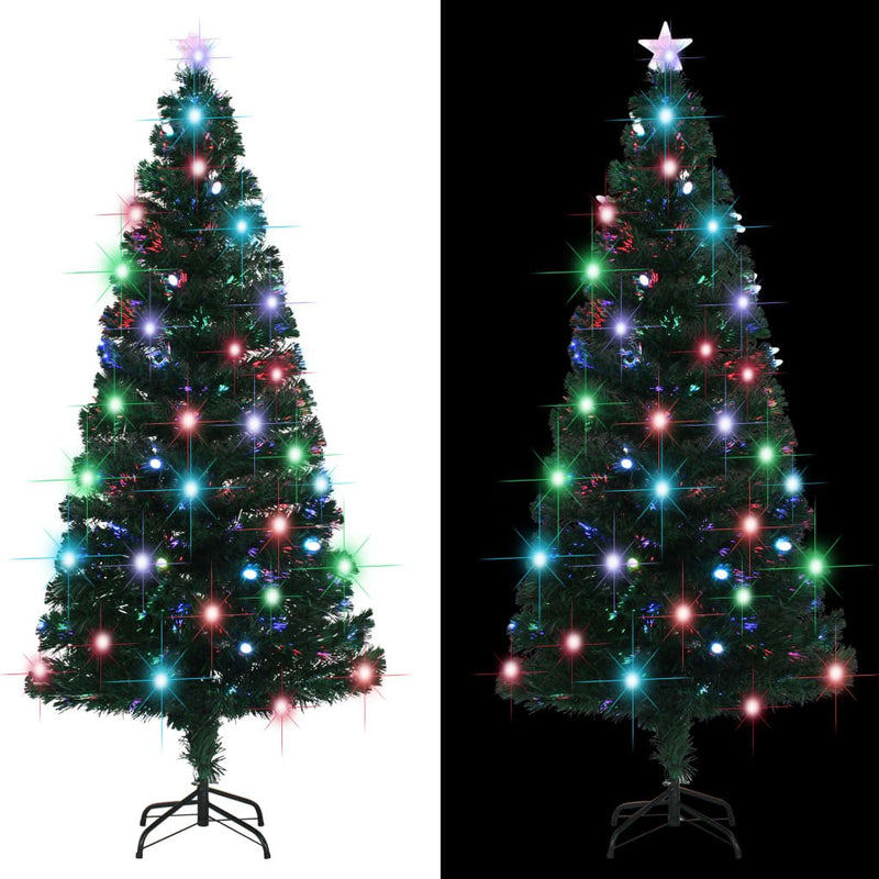 Artificial Pre-lit Christmas Tree with Stand 180 cm Fibre Optic Payday Deals