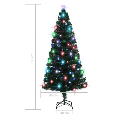Artificial Pre-lit Christmas Tree with Stand 180 cm Fibre Optic Payday Deals