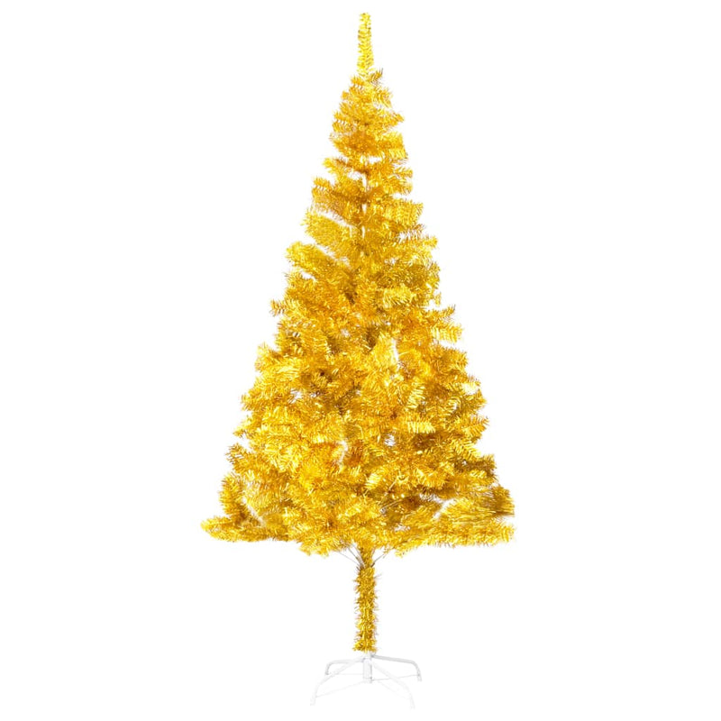 Artificial Pre-lit Christmas Tree with Stand Gold 210 cm PET Payday Deals