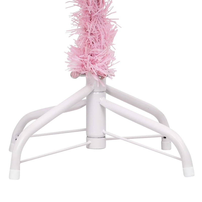 Artificial Pre-lit Christmas Tree with Stand Pink 180 cm PVC Payday Deals