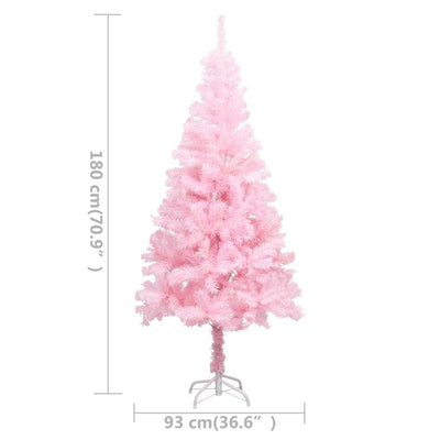 Artificial Pre-lit Christmas Tree with Stand Pink 180 cm PVC Payday Deals