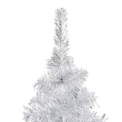 Artificial Pre-lit Christmas Tree with Stand Silver 150 cm PET Payday Deals