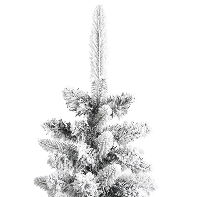 Artificial Slim Christmas Tree with Flocked Snow 150 cm PVC&PE Payday Deals