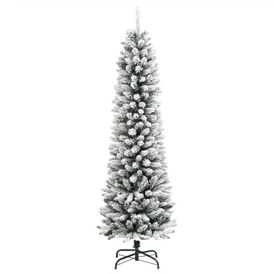 Artificial Slim Christmas Tree with Flocked Snow 180 cm PVC&PE Payday Deals