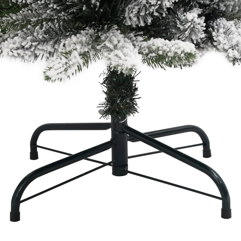 Artificial Slim Christmas Tree with Flocked Snow 180 cm PVC&PE Payday Deals