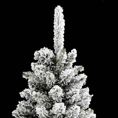 Artificial Slim Christmas Tree with Flocked Snow 180 cm PVC&PE Payday Deals