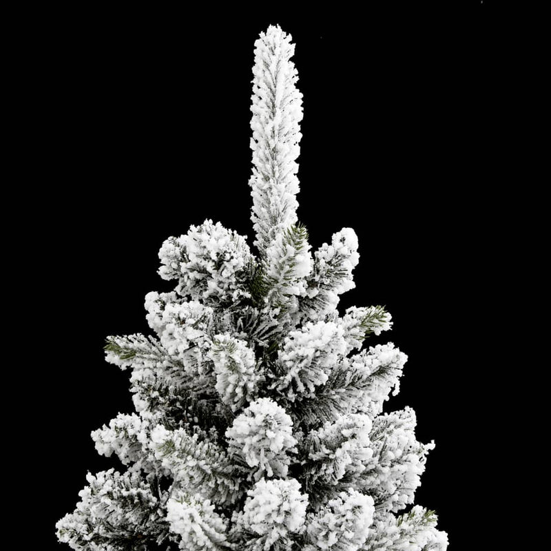 Artificial Slim Christmas Tree with Flocked Snow 180 cm PVC&PE Payday Deals