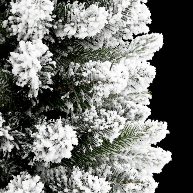 Artificial Slim Christmas Tree with Flocked Snow 210 cm PVC&PE Payday Deals