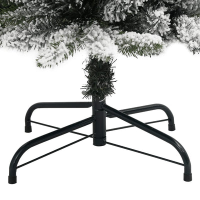 Artificial Slim Christmas Tree with Flocked Snow 210 cm PVC&PE Payday Deals
