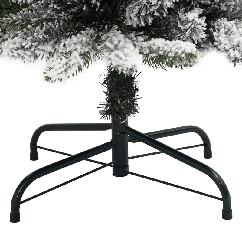 Artificial Slim Christmas Tree with Flocked Snow 210 cm PVC&PE Payday Deals