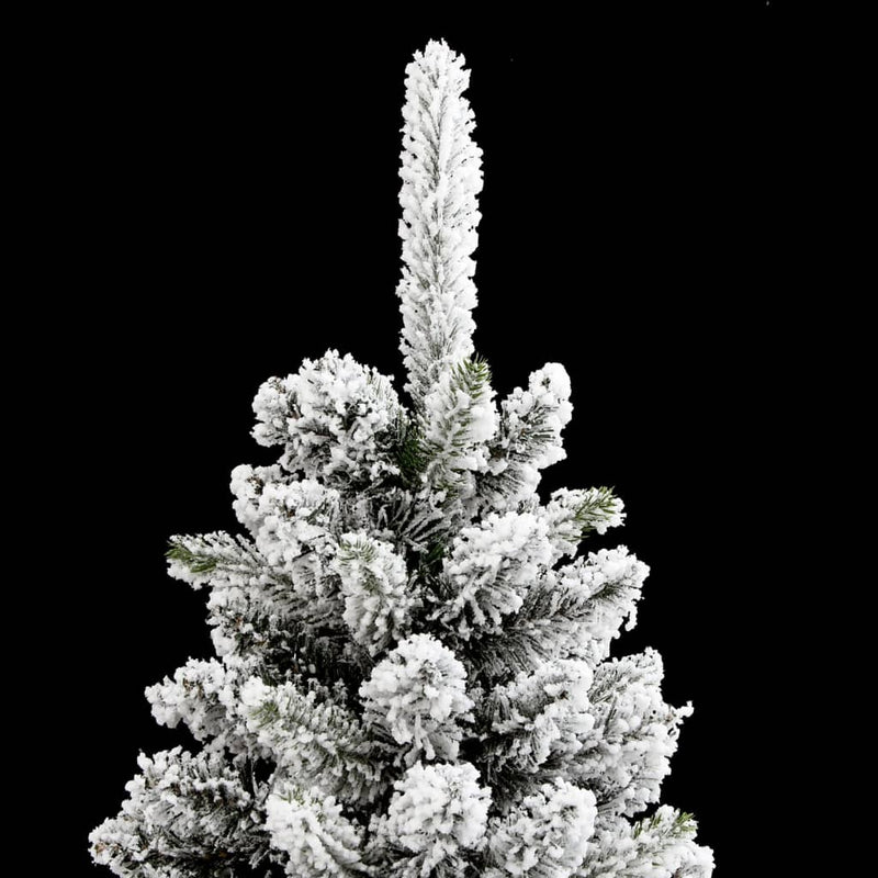 Artificial Slim Christmas Tree with Flocked Snow 210 cm PVC&PE Payday Deals
