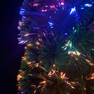 Artificial Slim Christmas Tree with Stand 150 cm Fibre Optic Payday Deals
