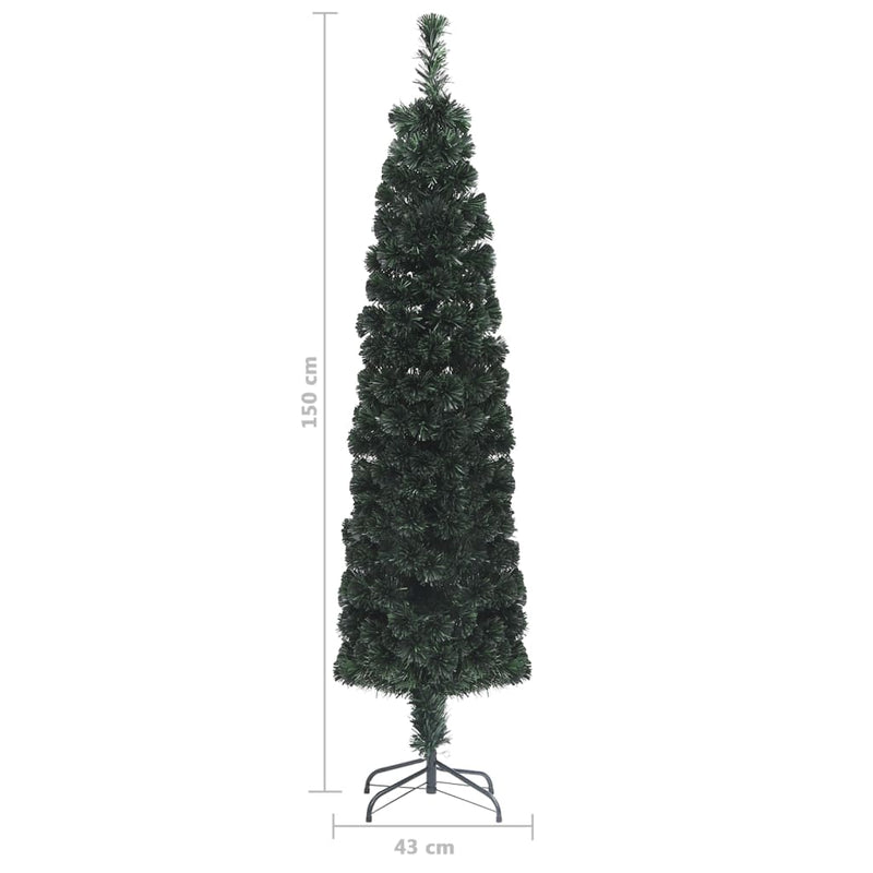 Artificial Slim Christmas Tree with Stand 150 cm Fibre Optic Payday Deals